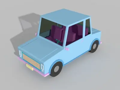 Cartoon Car Low-poly 3D model