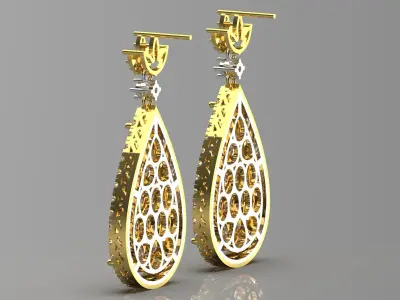 luxury jewelry STL 3D earring je0011 3D print model