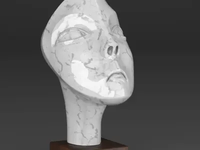 Modern female head sculpture 3D model