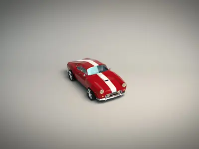 Low Poly Muscle Car 01 Low-poly 3D model