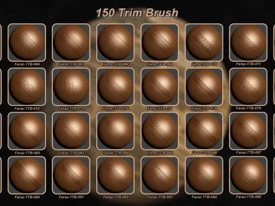 150 Tire tracks trim brush alpha and Photoshop Brush 3D model