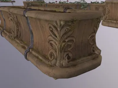 City Garden Planter Low-poly 3D model