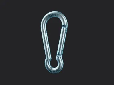 Carabiner Hook M01B Low-poly 3D model