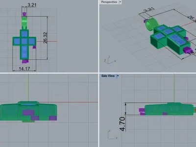 Beautiful Cross Unisex - Luxury Small Cross with Natural Stones 3D print model
