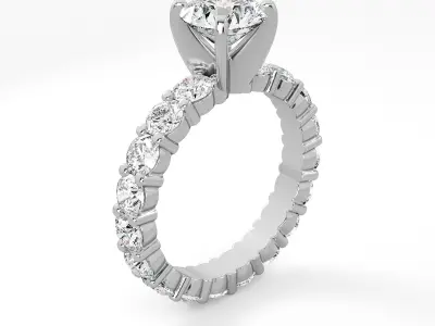 Round Diamond Engagement Ring 3D print model purchase