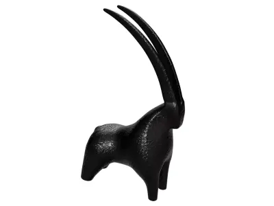 Black Metal Decorative Gazelle Low-poly 3D model