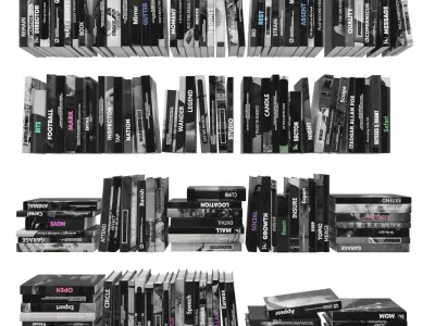 Books 150 pieces 3-1-1 Low-poly 3D model