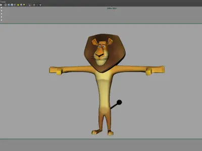 madagascar lion cartoon 3d model 3D model