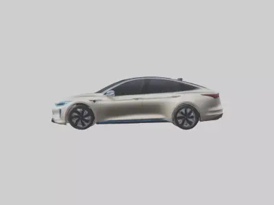 Luxury Electric Sedan model Low-poly 3D model