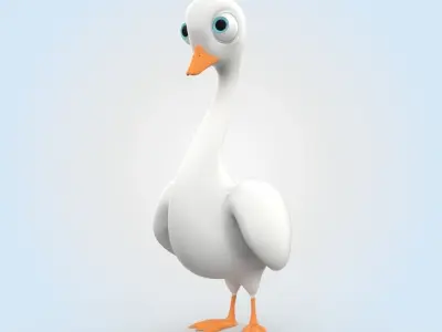 Cartoon Swan 3D model