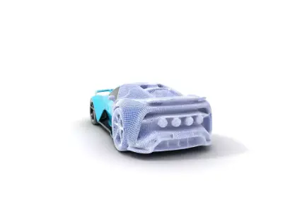 Turquoise Sports Car model pack Low-poly 3D model