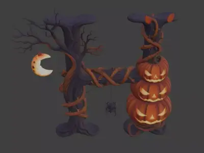 Halloween Letter H 3D Model 3D print model