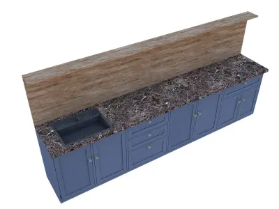 modern tiny kitchen model Low-poly 3D model