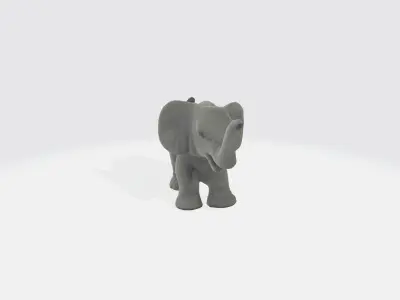 Elephant cartoon Low-poly 3D model