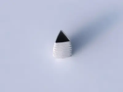 Vase triangle with distorted and twisted grid plates 3D print model