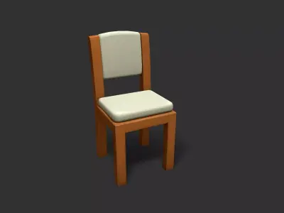 Stylized Handpainted Chair low poly Model Low-poly 3D model