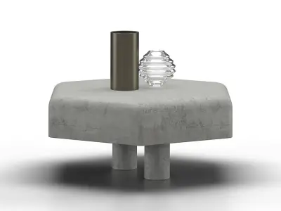 Modern Coffe Table With Props V1 3D model