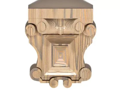 Cartouche-015 ornately carved wooden box 3D model