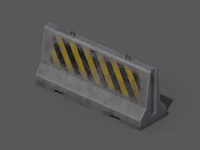 Concrete barriers - PBR Game Ready model Low-poly 3D model