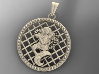 mermaid pendant 3D print model