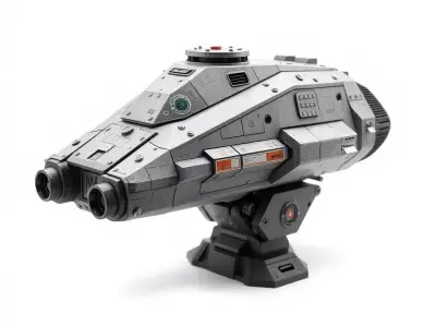 Sleek Metallic Blaster model pack Low-poly 3D model