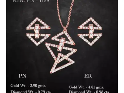 Pendant Earrings combo - 1158 3D print model