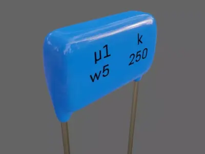 Polyester Capacitor - Electronic parts Low-poly 3D model