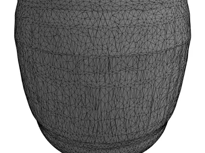 Ornate Floral Design Decorative Pot Low-poly 3D model