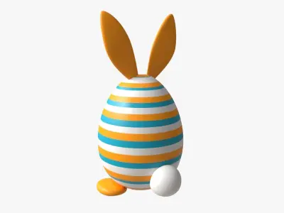Easter Egg  Rabbit-like Decorated 3D model