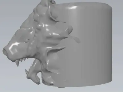 MakeIT Lion Vase 3D Model 3D model