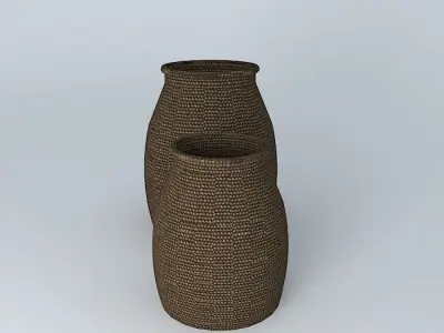 two wicker baskets Free 3D model