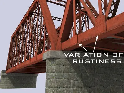 Steel truss bridge Low-poly 3D model