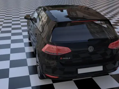 Detailed model  Volkswagen e-golf Low-poly 3D model