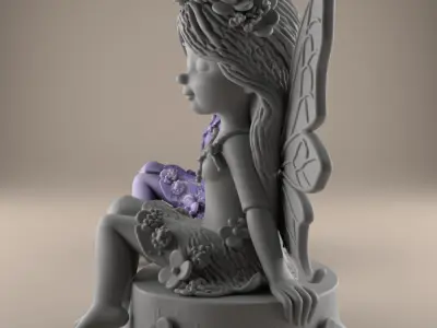 Charming Fairy 3D Model for Home Decor STL File 3D print model