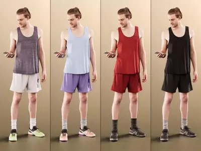 Milo 11231 - 4 Texturevariations - Sport Man phone fitness 3D model