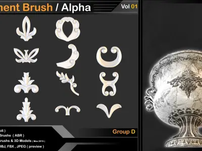 140 Ornament Brush    VOL 01 3D model