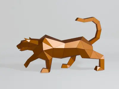 Polygonal Cheetah Low-poly 3D model
