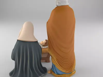 Holy Family Nativity Set STL 3D print model