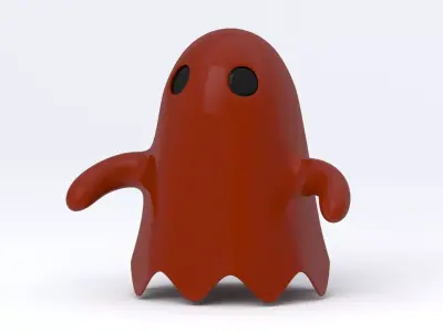 Little Cartoon Ghost Red 3D model