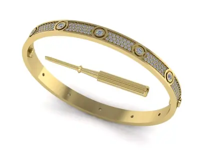 Love Bracelet Diamonds - SIZE 19 3D print model