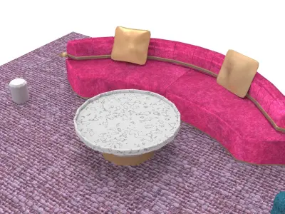 Basic Luxury Living Room Low-poly 3D model