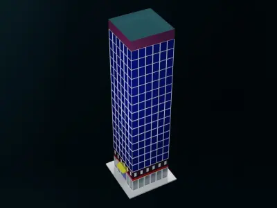 Free 3D Building Low Poly Game Ready Free low-poly 3D model
