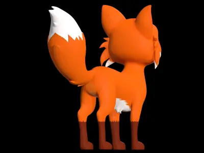 Cartoon Fox Low-poly 3D model shop