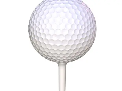 Golf Ball And Tee 3D model