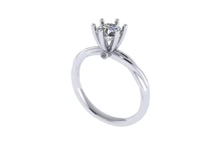 Women diamond engagement ring 3d render 3D print model buy