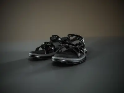 Sport Sandals Low-poly 3D model