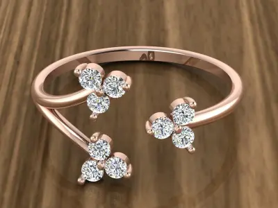 Jewelry Diamond Ring 3D print model 13