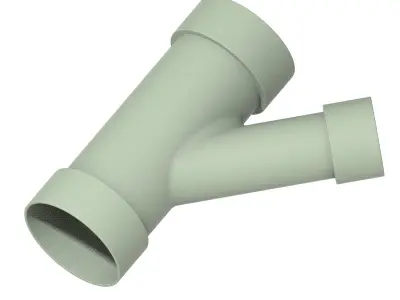 PVC Plumbing Reducing Y Fitting 3D print model