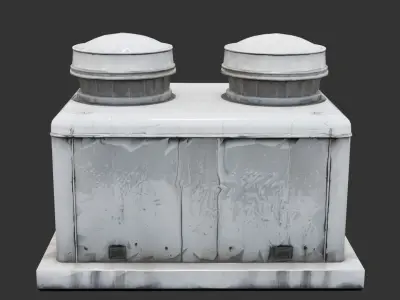 Industrial Air Ventilation Unit Low-poly 3D model