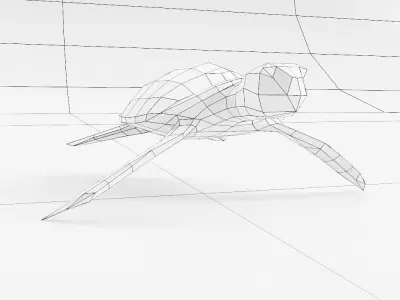 Turtle 3d model origami Low-poly 3D model